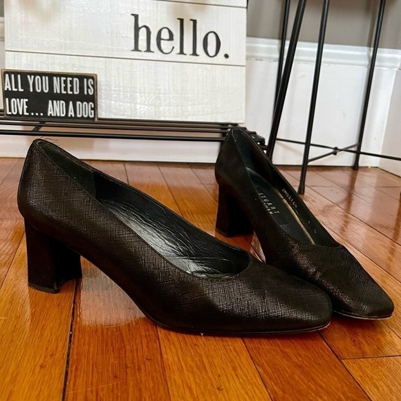Stuart Weitzman Textured Black Pumps - Picture 3 of 7